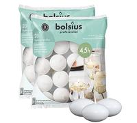 Bolsius Non parfumées Bougies Flottantes - Lot de 40 Blanc Bougies Flottantes - Mignon et élégant Bougies - Bougies avec Nice et Flamme Lisse - Accessoires de fête