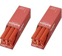 Bolsius - Rustik Stabkerzen - Orange - 9 Stück - 27 x 2.3 cm - Länge Brenndauer 13 Stunden - Unparfümierte - Enthält Natürliches Pflanzenwachs - Ohne Palmöl (Lot de 2)