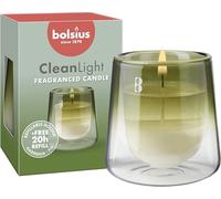 Bolsius - Set de Démarrage CleanLight - Bougie Parfumée Rechargeable - Support & 1 Recharge - Vert - Temps de Combustion de 20 Heures - Extraits Naturels & Cire Végétalienne