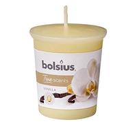 Bolsius True Scents Moccolo Votivo - Parfum vanille - Couleur crème - Longue durée de 15 heures - Bougie décorative - Extraits naturels - 5,3 x 4,5 cm