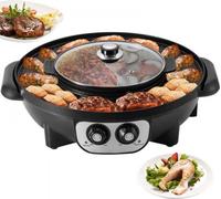 Bolt Edge 2-en-1 Hotpot & Plaque de gril - Électrique - BBQ & Hot Pot - Plaque combinée multifonctionnelle - Aluminium & Verre trempé