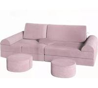 Bolt Edge Canapé Enfant DeLuxe - Ensemble de Bancs Modulaires pour Enfants - Rose - Fauteuil pour Enfants - Banc pour jeunes enfants - Meubles de Salle de Jeux