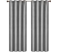 Bolt Edge Ensemble de rideaux - 2 pièces - Gris - Occultant - Velours - Bande plissée - 140x270 cm