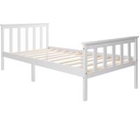 Bolt Edge Lit Enfant 90x200cm - Bois Massif - Avec Sommier à Lattes - Sans Matelas - Simple - Blanc - Design Rustique & Compact