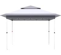 Bolt Edge Pavillon 3,6x3,6 m - Gazebo pliable - Résistant à l'eau - Gris clair - Partytent pour jardin, terrasse et événements - Structure en acier - Sans parois latérales