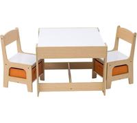 Bolt Edge Table pour enfants avec 2 chaises - Ensemble de meubles pour enfants - Table de jeu & Bureau - Blanc