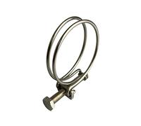 Boltza - Collier de serrage hélicoïdal à double fil en acier inoxydable argenté pour tuyau d'étang 53-60 mm