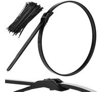 Boltza® Lot de 100 serre-câbles à profil bas - Noir 4,5 mm x 280 mm | Élégant et fiable