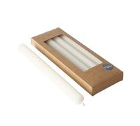 Boltze 2040792 Classic Lot de 4 bougies à tige en cire, surface striée, design classique, blanc crème, 25 cm, décoration