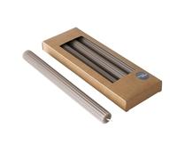 Boltze 2040794 Classic Lot de 4 bougies à tige en cire, surface striée, design classique, gris/marron, 25 cm, décoration grise