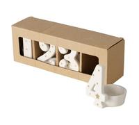Boltze 2048434 bougeoir Vitrocéramique, Porcelaine Blanc Blanc