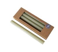 Boltze 2048491 Classic Lot de 4 bougies à tige en cire, surface striée, design classique, vert clair, 25 cm, décoration