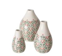 BOLTZE 2060511 Paris 2060511 Vase en Porcelaine, Motif Floral, Rond, Fait à la Main, imperméable, Motif Floral, Hauteur 12 cm, Ø 9 cm, Rond, Fait à la Main, imperméable