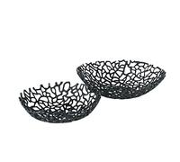 Boltze Fidan 2018887 Lot de 2 bols décoratifs Noir Motif abstrait