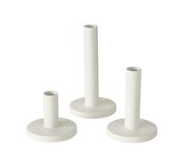 Boltze Malko 2026192 Lot de 3 bougeoirs en métal Blanc Décoration pour Table Commode, Chandeliers