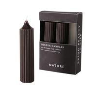 Boltze Riffly 2053022 Lot de 3 bougies à tige en cire, design moderne, surface striée, noire, 15 cm, décoration