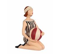 Boltze statuette pin up girl maillot de bain une pièce avec ball style ancien shabby france 21, 5 cm