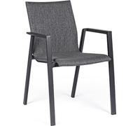 BOLZANO Orte Chaise de jardin anthracite 55,5 x 60 x 83 cm