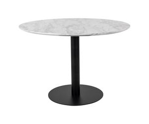 BOLZANO - Table de repas avec pied noir D110 Blanc