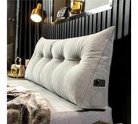 BOMATY Grand traversin triangulaire pour tête de lit, coussin long en lin pour canapé, lit de repos, coussin cale pour lire/se détendre/regarder la télévision