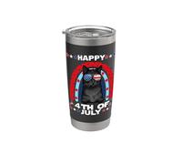 Bombay Cat Happy 4th Of July Patriotic American Cats Lovers Gobelet isotherme en acier inoxydable double paroi