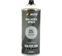 Bombe de peinture - Blanc Pur - RAL 9010 - Brillant - Acrylique - Tous supports - MoTip - 400ml Blanc