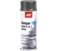 APP Bumper Paint 2 en 1 Spray - Peinture pare-chocs | Bombe peinture plastique exterieur structurée pour pare-chocs, moulures latérales, coques de rétroviseurs, etc. | 400 ml | Gris satiné