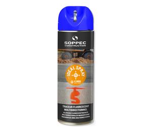 Bombe de peinture - Traceur de chantier bleu fluo multidirectionnel ideal spray SOPPEC 9-12 mois - 141819o