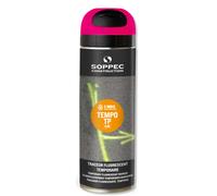 Bombe de peinture - Traceur de chantier cerise fluo temporaire 2-8 semaines SOPPEC cerise fluo - 141625o