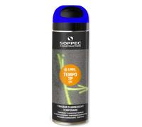 Bombe de peinture - Traceur de chantier SOPPEC bleu fluo temporaire 2-8 semaines - 141619