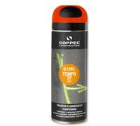 Bombe de peinture - Traceur de chantier SOPPEC orange fluo temporaire 2-8 semaines - 141616
