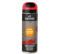 Bombe de peinture - Traceur de chantier SOPPEC rouge non fluo s mark 6 mois - 141904