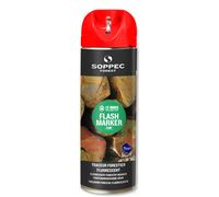 Bombe de peinture - Traceur forestier hautement fluorescent rouge fluo 12 mois flash marker SOPPEC - 131513o