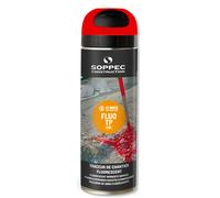 Bombe de peinture - Traceur SOPPEC de chantier fluo tp rouge 9-12 mois 500 ml - 141513o