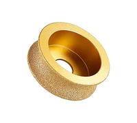 BomDog Meule de Polissage, Meule Diamantée Brasée Sous Vide Ronde À Sec Et Humide, Meule En Pierre À Bord Demi-Arrondi Pour Céramique de Quartz de Granit de Marbre/25Mm