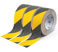 BOMEI PACK Bande Antidérapante Adhésive pour Escaliers, Ruban Adhésif de Sécurité, Ruban Adhésif Antidérapant Jaune Noir 5CMx10M 3 rouleaux, Rubans d'Avertissement, Marquage de Sécurité