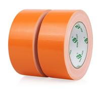 BOMEI PACK Lot de 2 rouleaux de ruban adhésif blindé orange imperméable - 50 mm x 30 m - Ruban adhésif en tissu - Ruban blindé extra fort - Ruban adhésif étanche
