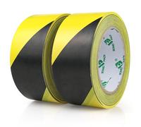BOMEI PACK Lot de 2 rouleaux de ruban adhésif d'avertissement de danger, jaune/noir 50 mm x 33 m