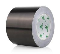 BOMEI PACK Noir 100 mm x 50 m - Ruban adhésif en aluminium isolant thermique - Rouleau d'aluminium adhésif haute température de réparation - Ruban en aluminium pour sceller les systèmes