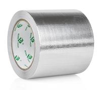 BOMEI PACK Ruban Adhésif Aluminium renforcé, Bande d'étanchéité Étanche Feuille, ruban d'aluminium de réparation, Ruban adhesif haute temperature pour la réparation, l'isolation (Argenté, 100mm*20m)