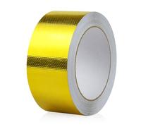 BOMEI PACK Ruban Adhésif Aluminium renforcé, doré 50mm x 20m Bande d'étanchéité Étanche Feuille, ruban d'aluminium de réparation, Ruban adhesif haute temperature pour la réparation, l'isolation,