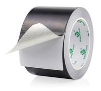 BOMEI PACK Ruban Adhésif Aluminium renforcé, noir 75mm x 20m Bande d'étanchéité Étanche Feuille, ruban d'aluminium de réparation, Ruban adhesif haute temperature pour la réparation, l'isolation