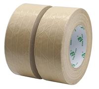 BOMEI PACK Ruban adhésif renforcé en papier kraft 2pouces*50m(2pack), ruban d'emballage autocollant gommé, pour emballage, expédition, déménagement et stockage intensifs