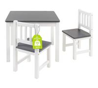 BOMI® Ensemble table et chaises pour enfants avec 2 chaises en bois massif – Groupe de sièges pour tout-petits, filles et garçons