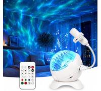BomKra Projecteur Ciel Etoile, Enceinte Bluetooth Lumineuse, Aurores BoréAles, Son Et Lampe Lune, LumièRe D'Ambiance Pour Couple, 16 Effets Lumineux, Bluetooth, TéLéCommande, 3 Luminosité