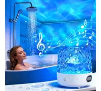 BomKra Projecteur Vagues Océaniques, Veilleuse 16 Couleurs avec Haut-Parleur Bluetooth, 4 Sons Naturels, Télécommande et Commande Tactile, Lampe d'Ambiance IP54 pour Salle de Bain et Chambre