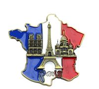 BommFu Drapeau Tour Paris France Réfrigérateur Aimant Touristique Souvenirs en Métal Artisanat Magnétique France Carte Réfrigérateur Autocollants,