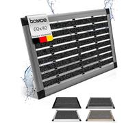 BOMOE paillasson Aluminium Porte Principale résistant à la Pluie | 40x60cm bleu-gris métallisé collecteur de saleté intérieur gratte-chaussures essuie-pieds entrée tapis extérieur AluGant
