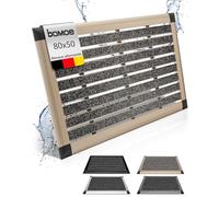 BOMOE paillasson en Aluminium 50x80 cm AluGant Porte Principale - Paillasson Exterieur Resistant Pluie Collecteur Saleté Interieure Champagne Métallisé