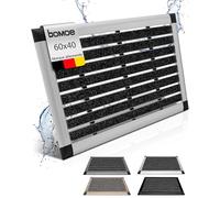 BOMOE paillasson en Aluminium avec Caoutchouc pour Porte Principale Pluie | 40x60cm résistant et collecteur de saleté intérieure Caoutchuc Exterieur Resistant Interieure gratte-pieds entrée AluGant